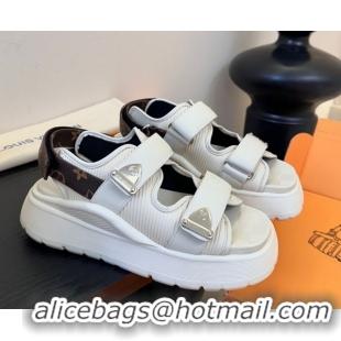 Charming Louis Vuitton Chameleon Comfort Sandals in Calf Leather 1AHNJO White 0609036