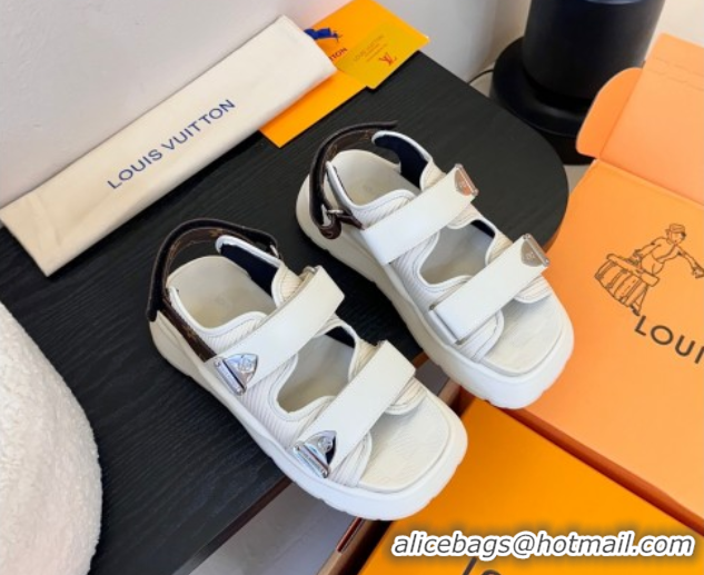 Charming Louis Vuitton Chameleon Comfort Sandals in Calf Leather 1AHNJO White 0609036