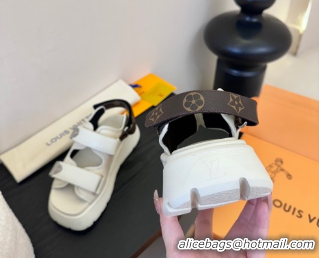 Charming Louis Vuitton Chameleon Comfort Sandals in Calf Leather 1AHNJO White 0609036