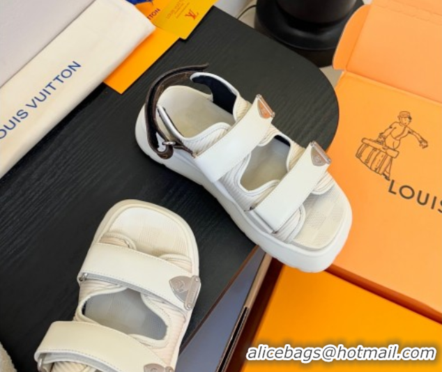 Charming Louis Vuitton Chameleon Comfort Sandals in Calf Leather 1AHNJO White 0609036