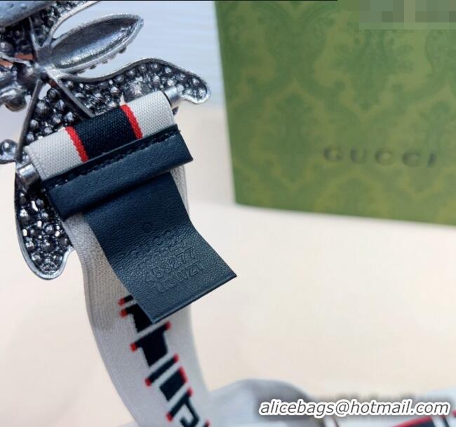 Buy New Cheap Gucci Web Belt with Butterfly Buckle 0708 White 2024