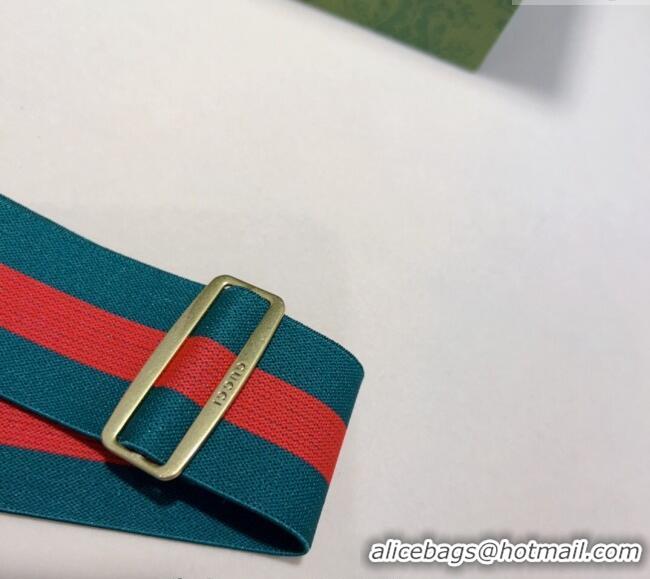 Specials Cheap Gucci Web Belt with Bee Buckle 0708 Green/Red 2024