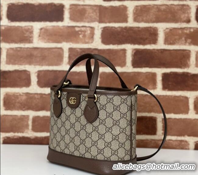New Stylish Gucci Ophidia GG Canvas Mini Tote Bag 811716 Beige/Brown 2024