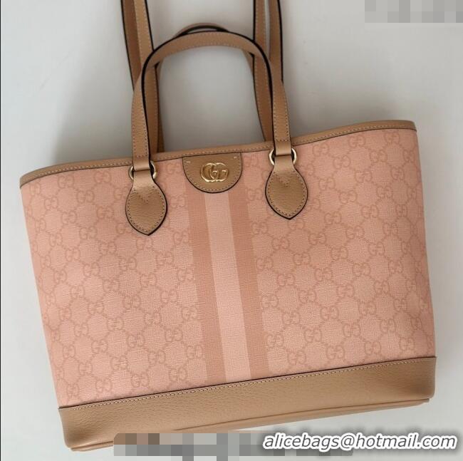Original Cheap Gucci Ophidia GG Canvas Mini Tote Bag 765043 Dusty Pink 2024
