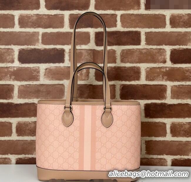 Original Cheap Gucci Ophidia GG Canvas Mini Tote Bag 765043 Dusty Pink 2024