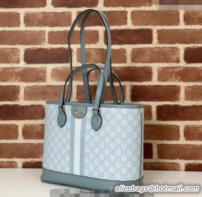 Market Sells Gucci Ophidia GG Canvas Mini Tote Bag 765043 Dusty Blue 2024