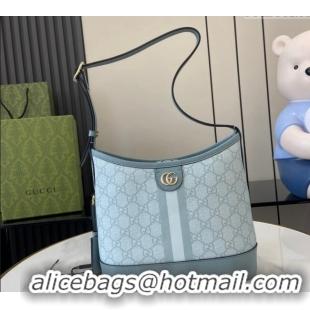 Modern Classic Gucci Ophidia GG Canvas Small Shoulder Bag 781402 Dusty Blue 2024