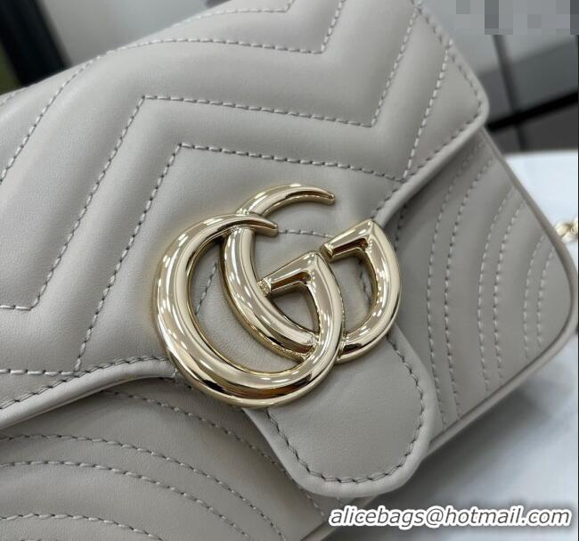 New Design Gucci GG Marmont Leather Mini Top Handle Bag 811238 Grey 2024