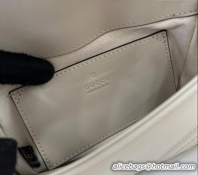 New Design Gucci GG Marmont Leather Mini Top Handle Bag 811238 Grey 2024