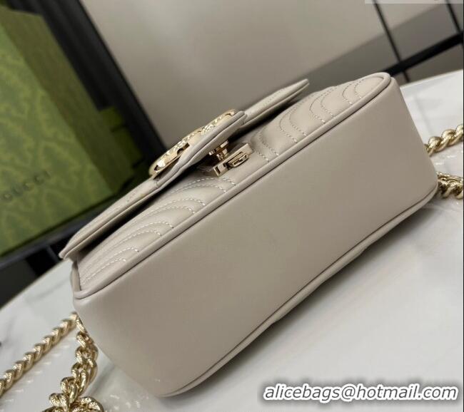 New Design Gucci GG Marmont Leather Mini Top Handle Bag 811238 Grey 2024