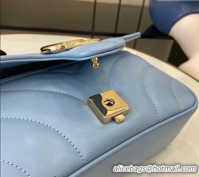Well Crafted Gucci GG Marmont Matelasse Leather Mini Bag 446744 Light Blue 2024