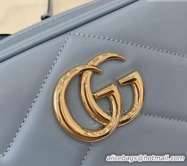 Buy Wholesale Gucci GG Marmont Matelasse Leather Small Shoulder Bag 447632 Light Blue 2024