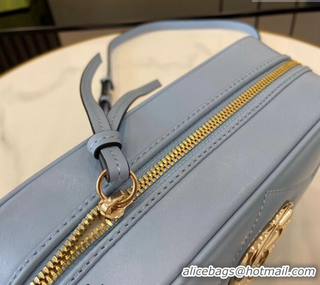 Buy Wholesale Gucci GG Marmont Matelasse Leather Small Shoulder Bag 447632 Light Blue 2024