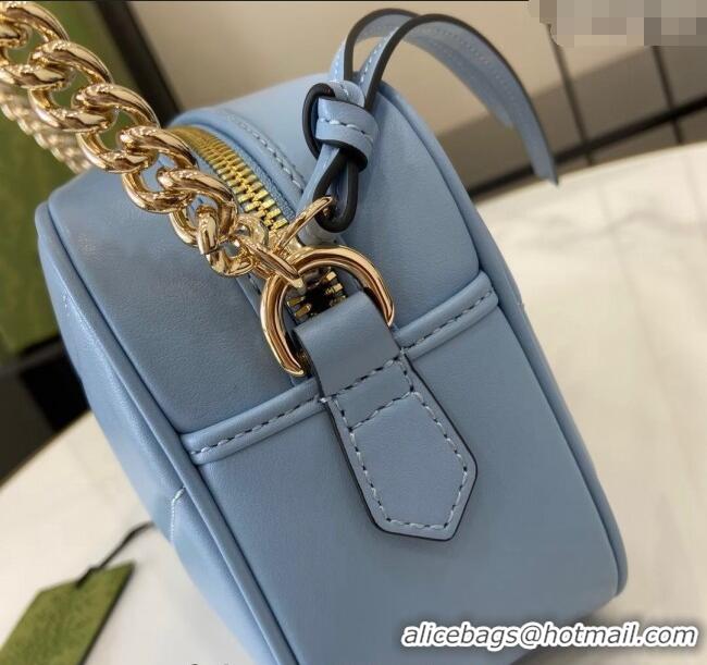 Buy Wholesale Gucci GG Marmont Matelasse Leather Small Shoulder Bag 447632 Light Blue 2024