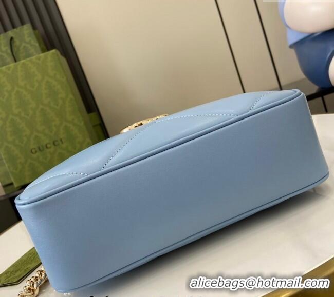 Buy Wholesale Gucci GG Marmont Matelasse Leather Small Shoulder Bag 447632 Light Blue 2024