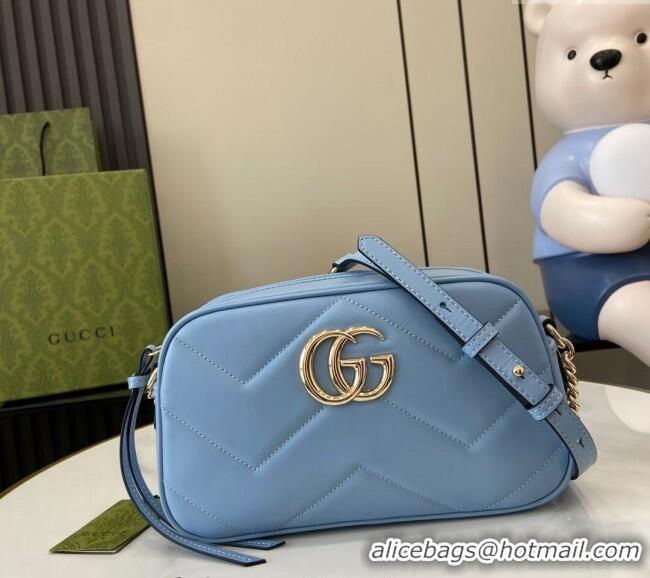 Buy Wholesale Gucci GG Marmont Matelasse Leather Small Shoulder Bag 447632 Light Blue 2024