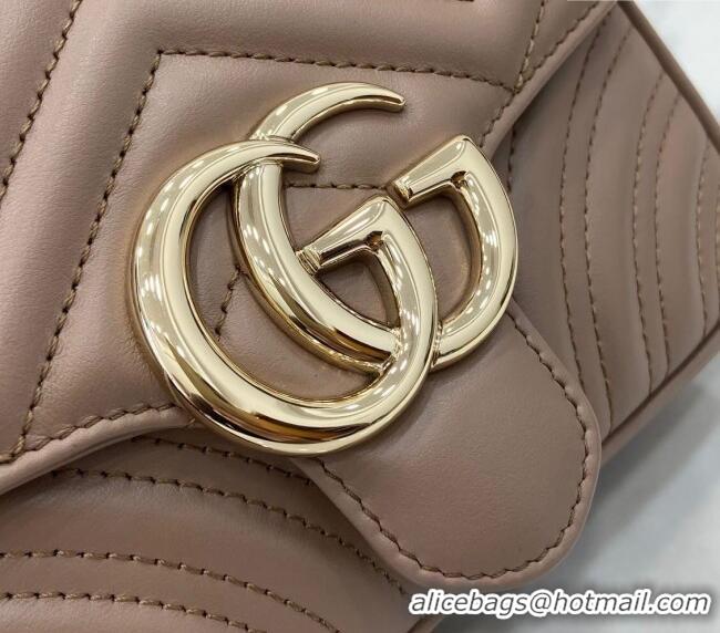 Grade Cheap Gucci GG Marmont Leather Mini Top Handle Bag 811238 Dusty Beige 2024