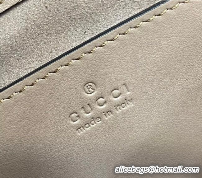 Grade Cheap Gucci GG Marmont Leather Mini Top Handle Bag 811238 Dusty Beige 2024