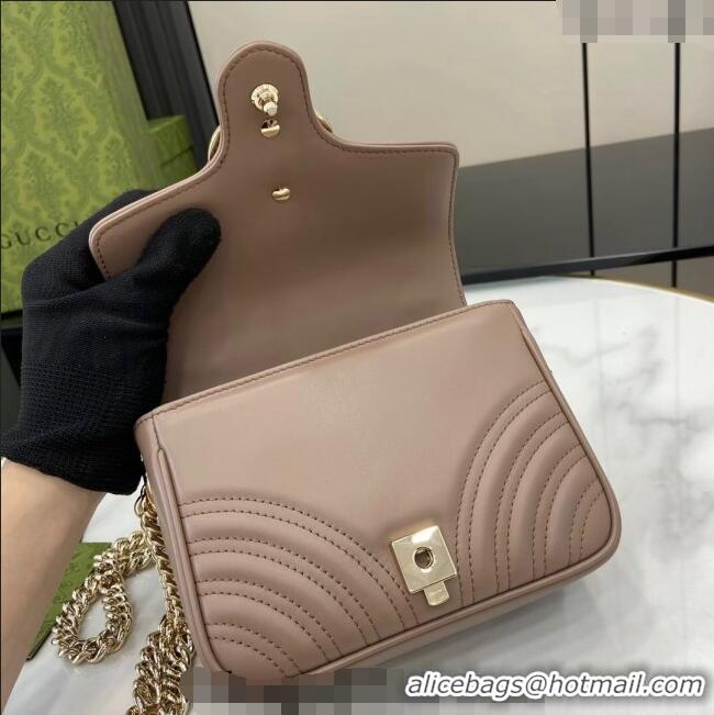 Grade Cheap Gucci GG Marmont Leather Mini Top Handle Bag 811238 Dusty Beige 2024