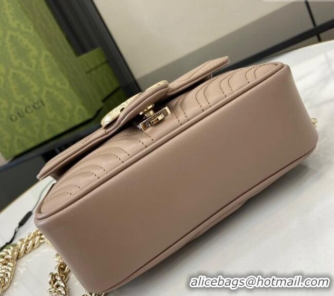 Grade Cheap Gucci GG Marmont Leather Mini Top Handle Bag 811238 Dusty Beige 2024