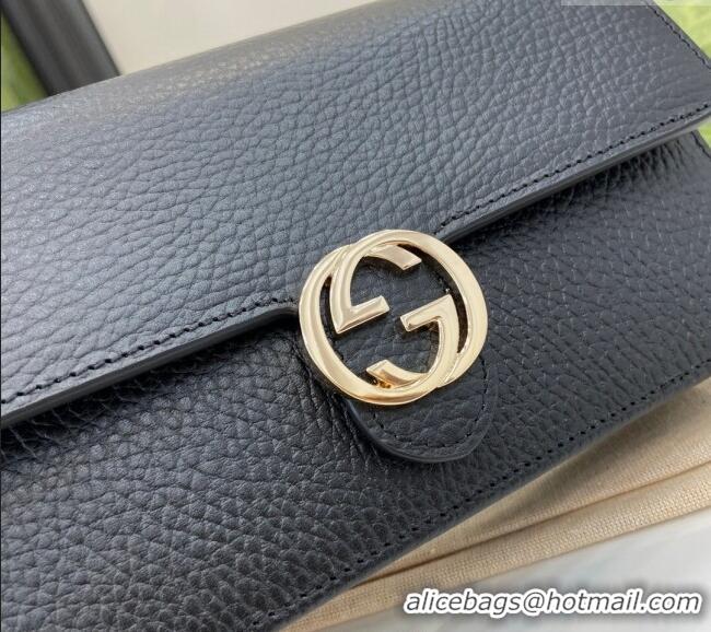 Good Product Gucci Blondie Grained Leather Mini Bag with Chain 510314 Black 2024