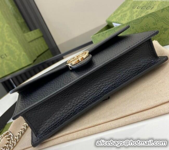 Good Product Gucci Blondie Grained Leather Mini Bag with Chain 510314 Black 2024