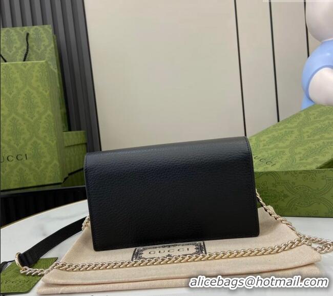 Good Product Gucci Blondie Grained Leather Mini Bag with Chain 510314 Black 2024