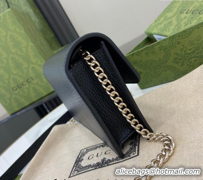 Good Product Gucci Blondie Grained Leather Mini Bag with Chain 510314 Black 2024