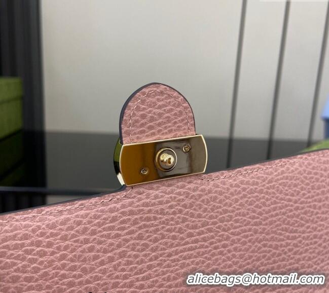 Well Crafted Gucci Blondie Grained Leather Mini Bag with Chain 510314 Light Pink 2024
