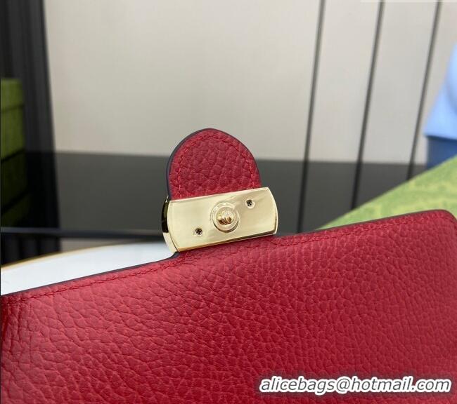 Best Quality Gucci Blondie Grained Leather Mini Bag with Chain 510314 Red 2024