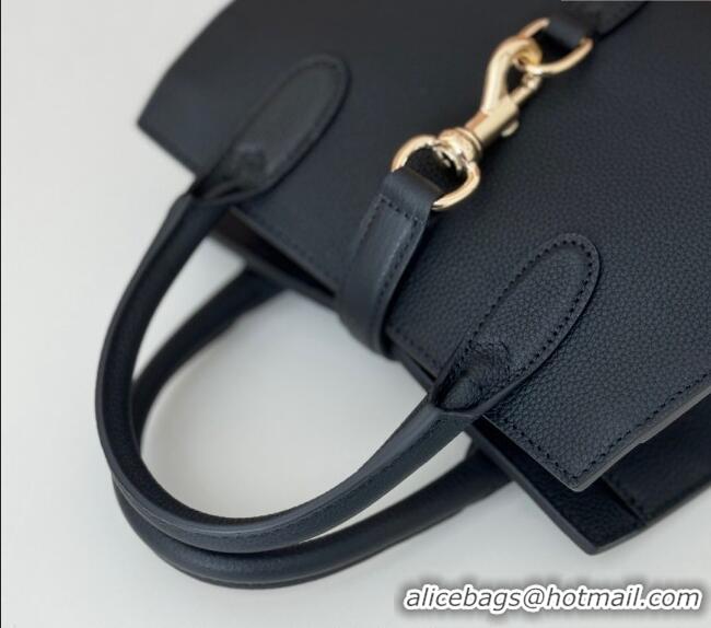 Buy Classic Gucci Grainy Leather Small Tote Bag with Hook Closure 795349 Black 2024