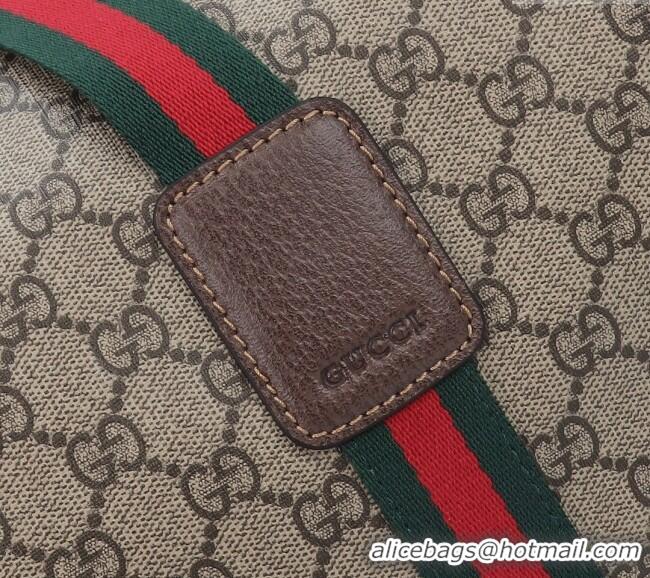 Top Grade Gucci Large Duffle GG Canvas bag with Web G760152 2024