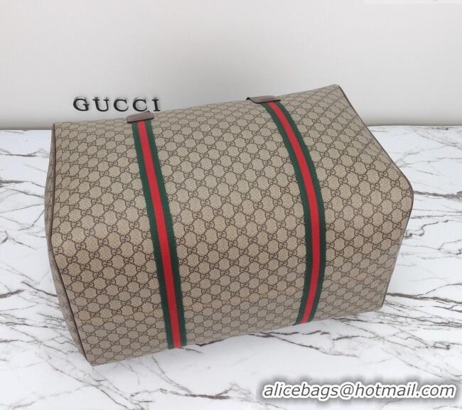 Top Grade Gucci Large Duffle GG Canvas bag with Web G760152 2024