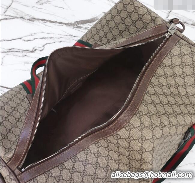 Top Grade Gucci Large Duffle GG Canvas bag with Web G760152 2024