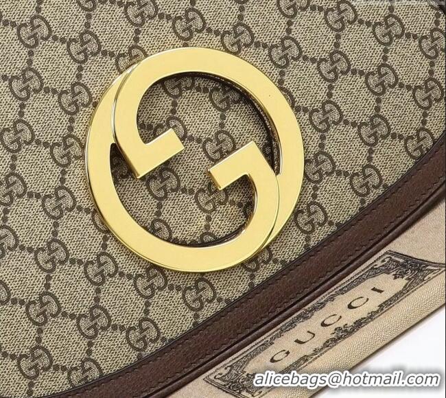 New Cheap Gucci Blondie GG Canvas Medium Top Handle Bag 721172 Beige/Brown 2024