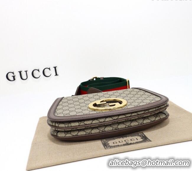 New Cheap Gucci Blondie GG Canvas Medium Top Handle Bag 721172 Beige/Brown 2024