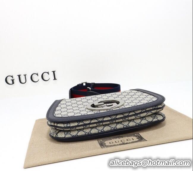 Fashion Discount Gucci Blondie GG Canvas Medium Top Handle Bag 721172 Grey/Blue 2024
