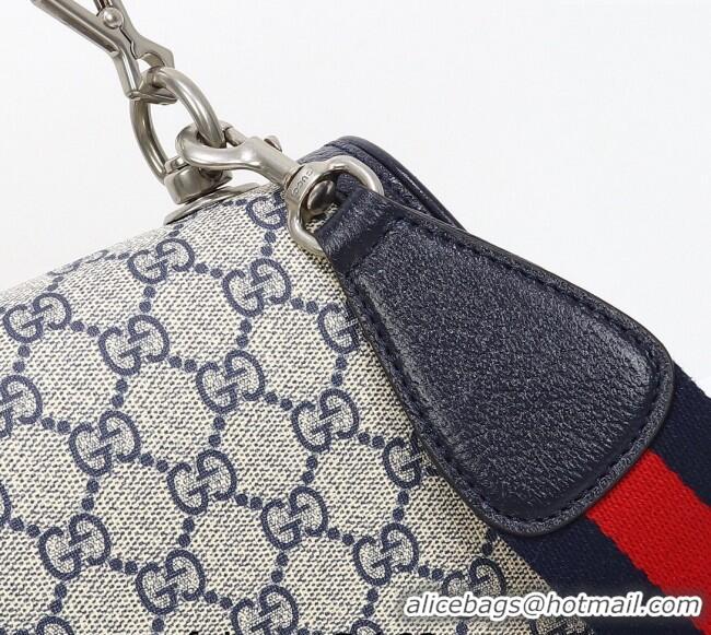 Fashion Discount Gucci Blondie GG Canvas Medium Top Handle Bag 721172 Grey/Blue 2024