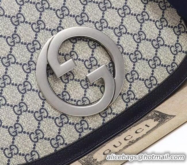 Fashion Discount Gucci Blondie GG Canvas Medium Top Handle Bag 721172 Grey/Blue 2024