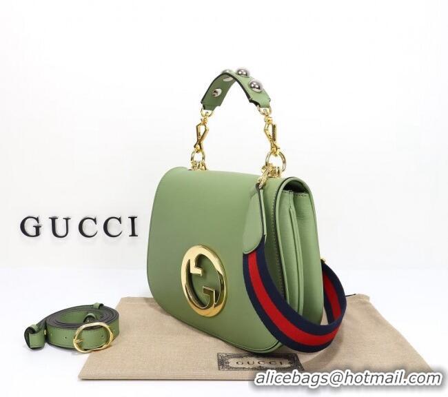 Well Crafted Gucci Blondie Leather Medium Top Handle bag 721172 Light Green 2024