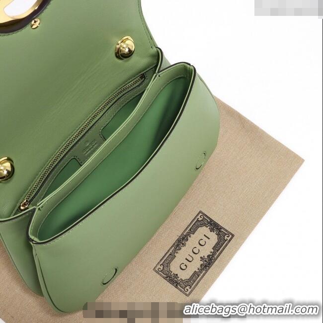 Well Crafted Gucci Blondie Leather Medium Top Handle bag 721172 Light Green 2024
