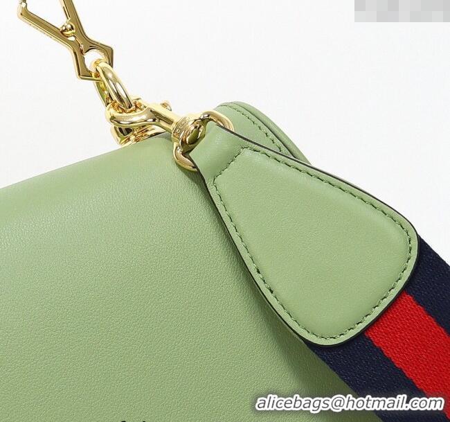 Well Crafted Gucci Blondie Leather Medium Top Handle bag 721172 Light Green 2024