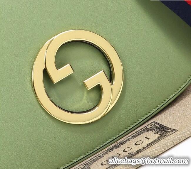 Well Crafted Gucci Blondie Leather Medium Top Handle bag 721172 Light Green 2024