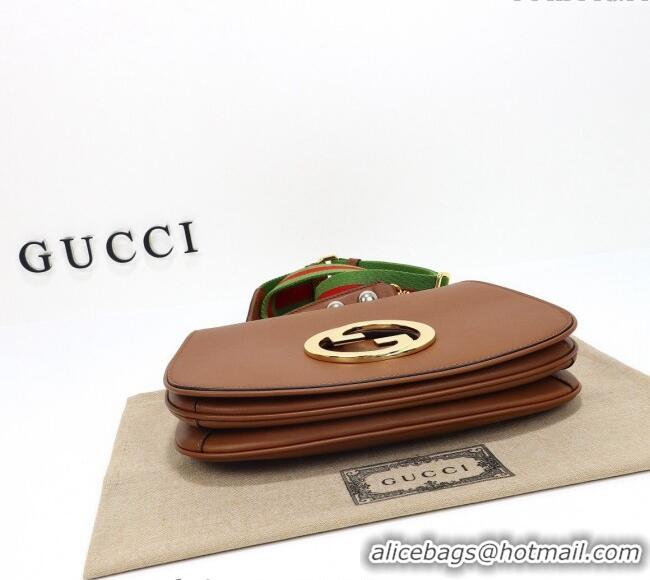 Famous Brand Gucci Blondie Leather Medium Top Handle bag 721172 Brown 2024