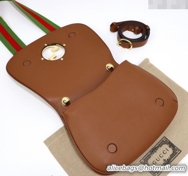 Famous Brand Gucci Blondie Leather Medium Top Handle bag 721172 Brown 2024