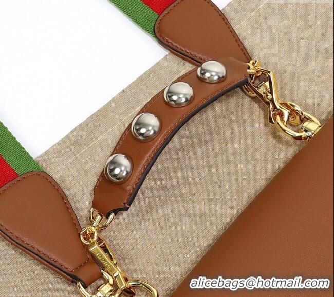 Famous Brand Gucci Blondie Leather Medium Top Handle bag 721172 Brown 2024