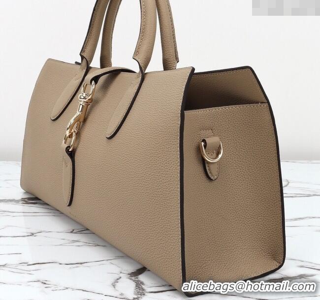 Best Quality Gucci Grainy Leather Medium Tote Bag with Hook Closure 795282 Beige 2024