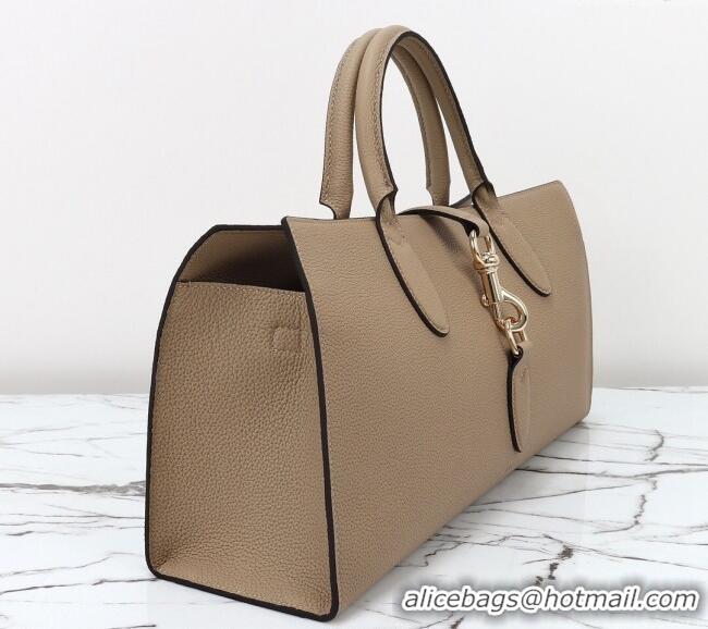 Best Quality Gucci Grainy Leather Medium Tote Bag with Hook Closure 795282 Beige 2024