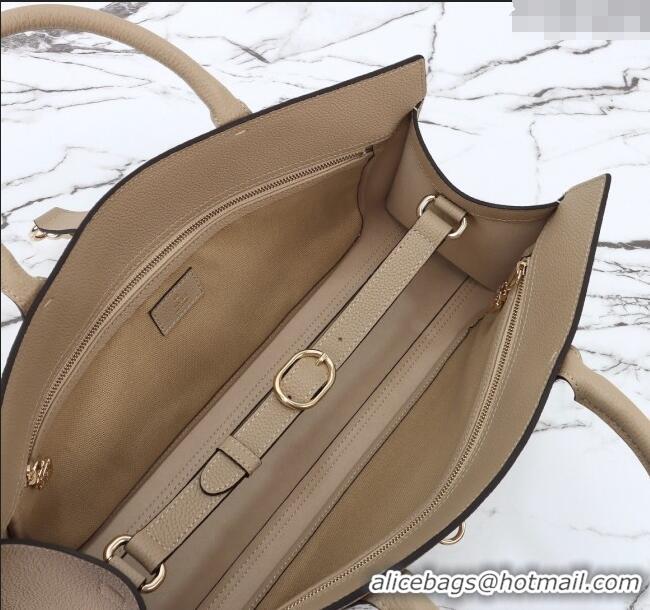 Best Quality Gucci Grainy Leather Medium Tote Bag with Hook Closure 795282 Beige 2024