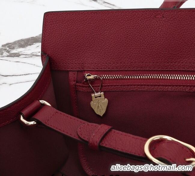 Famous Brand Gucci Grainy Leather Medium Tote Bag with Hook Closure 795282 Dark Burgundy 2024